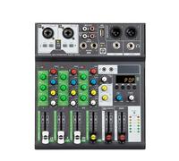 DJ Mixer, A4 Sound Mixing Console USB Record Computer 48V Phantom Power Delay Repaeat Effect 4 Channels USB Audio Mixer