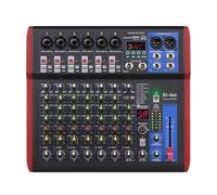 DJ Mixer Audio Mixer 99 Effect Multi-band Equalization Adjustment 48V Bluetooth Connection Suit For Music Performance Easy To Use(Red,8 Channels)