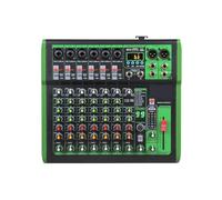 DJ Mixer Audio Mixer 99 Effect Multi-band Equalization Adjustment 48V Bluetooth Connection Suit For Music Performance(Green,8 Channels)