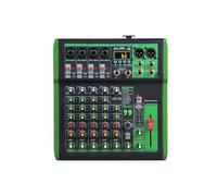 DJ Mixer Audio Mixer 99 Effect Multi-band Equalization Adjustment 48V Bluetooth Connection Suit For Music Performance Widely Applicable(Green,6 Channels)