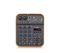 DJ Mixer, Audio Mixer Fuluode V4 Sound Mixing Console USB Record Computer 48V Phantom Power Delay Repaeat Effect 4 Channels USB