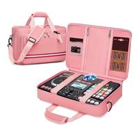 DJ Mixer Bag Compatible with VTech Kidi Star DJ Mixer, DJ Mixer Storage Bag with Comfortable Carrying Handle and Shoulder Strap, Carrying Bag Padded with Multi-pocket for DJ Mixer Accessories (Pink)
