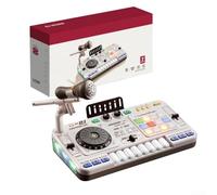 DJ Mixer, Children Interactive Music Console with Lights Wireless Microphone Multifunctional Turntable Simulator Beginner(White)