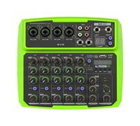 DJ Mixer Controller 6-Channel Audio Mixer outdoor conference USB Bluetooth reverb audio processor Sing live with sound card Sound mixer for Streaming/Podcasting/Gaming, Phone, Computer(BV6 green)