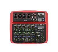 DJ Mixer Controller 6-Channel Audio Mixer outdoor conference USB Bluetooth reverb audio processor Sing live with sound card Sound mixer for Streaming/Podcasting/Gaming, Phone, Computer(BV6 red)