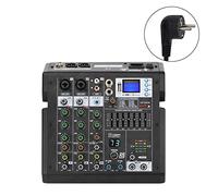 DJ Mixer Controller AG-TD4 Mixing Console 4/6 Channels 99 Effects 7 Band EQ USB Play and Record Bluetooth Dj Party School Sound Audio Mixer for Streaming/Podcasting/Gaming, Phone, Computer