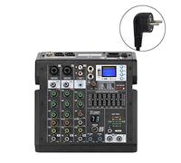 DJ Mixer Controller AG-TD4 Mixing Console 4/6 Channels 99 Effects 7 Band EQ USB Play and Record Bluetooth Dj Party School Sound Audio Mixer for Streaming/Podcasting/Gaming, Phone, Computer(E-U TD4)