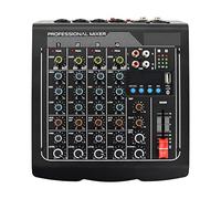 DJ Mixer Controller Audio Mixer Lomeho 4 Mono 1 Stereo 6 Channel Bluetooth USB Play Record Karaoke DJ Party School Meeting Church Family AM-AKS1 for Streaming/Podcasting/Gaming, Phone, Computer