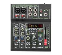 DJ Mixer Controller Mini 4 Channel Audio Mixer Individual +48V Phantom Power 99 DSP Effects Bluetooth USB Computer Play Record Mixing Console AM-AX3 for Streaming/Podcasting/Gaming, Phone, Computer