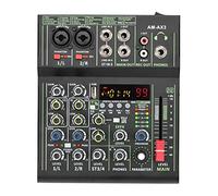 DJ Mixer Controller Mini 4 Channel Audio Mixer Individual Phantom Power 99 DSP Effects Bluetooth USB Computer Play Record Mixing Console for Streaming/Podcasting/Gaming, Phone, Computer(AM-AX3)