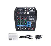 DJ Mixer Controller Professional Studio Recording Sound Mixing Console 4 Channels Audio Mixer USB Sound Card Audio Interface Mic 48V Phantom Power for Streaming/Podcasting/Gaming, Phone, Computer