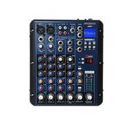 DJ Mixer Controller SMR6 Bluetooth USB Record 2 Mono + 2 stereo 6 Channels 3 Band EQ 16 DSP Effect USB Professional Audio Mixer for Streaming/Podcasting/Gaming, Phone, Computer