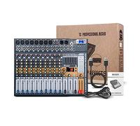 DJ Mixer Controllers 12-Channel Professional Audio Mixer Sound Board Console USB/MP3/Bluetooth Stage Audio Mixer Digital Effect Music Mixer