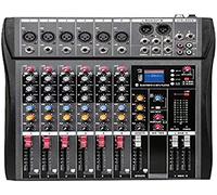 DJ Mixer Controllers Audio Mixer 6-Channel Dj Sound Controller Interface With USB For Pc Recording, Microphone Jack Plus Headphone Jack 234Picturesque