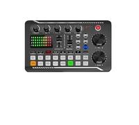 DJ Mixer, F998 Sound Card Professional Bluetooth-Compatible Studio Record For Phone PC Mixing Console Amplifier Live Music Mixer(Silver)