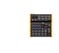 DJ Mixer, OTG Metal Mixer DJ Console Mini4 With Bluetooth 48V Power Delay Repaeat Effect For Sound Mixing Console PC Recording(R4 4 Channel)