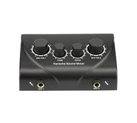 DJ Mixer, Portable Sound Mixer Professional Dual Mic Inputs System Digital Sound Machine Echo OK Mixer System