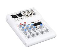 DJ Mixer,Professional 4 Channels Audio Interface with DJ Mixer and Sound Card USB Computer MP3 Input 48V Phantom Power Stereo Steel Chassis for Live Streaming/PC/Recording Studio/Gaming