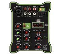 DJ Mixer Sound Card, Professional 5 Channel Multifunctional Sound Mixer, USB MP3 Stereo Sound Mixer Sound Board, for Recording Party KTV Stage Vlog Living Broadcast