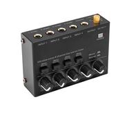 DJ Mixer, Ultra Low Noise 4 Channel Line Stereo Mixer 4 Input 1 Output DC 5V Portable Mixer Microphone Guitar Bass Keyboard Mixers