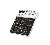 DJ Mixer, V4 4 Channels Audio Mixer With USB 48V Phantom Power Delay Repaeat Effect For Sound Mixing Console PC Recording