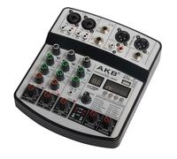 Dj Mixers 4 Channel Audio Mixer Sound Board with Bluetooth, Usb Audio Interface with 48V Phantom Power Sounds Mixer Board with 99 DSP FX Reverb Delay Effect