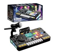 DJ Mixing Table for Children, Platinum DJ Children with Light and Keyboard for Parties, Children's DJ Mixing Table, Portable DJ Station, Bluetooth with Adjustable Microphone, for Children and