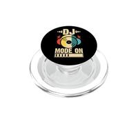 DJ Mode On Retro Vinyl Record DJ Music PopSockets PopGrip for MagSafe