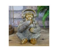 Gifts Direct 2 U Monkey With Headphones - Resin Golden Animal Statue for Home Decor - Charming Gorilla Figurine Ornament, Perfect Stylish Decoration!