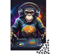 DJ Monkey Space Puzzles 1000 Piece for Adults Jigsaw Puzzles Game for The Whole 52x38cm/1000pcs