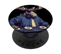 DJ Moose Bringing the Beats in the Booth with Sunglasses PopSockets Adhesive PopGrip