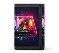 DJ Music Lover Wallet for Men Slim Minimalist Tri-fold ID Window 9-13 Cards