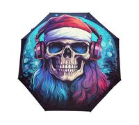 Dj Music Xmas Sugar Skull Umbrella Automatic Folding Men Women Travel Umbrellas Auto Open Close Sun Blocking Windproof