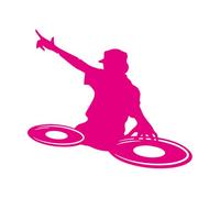 DJ Music Youth Dee Jay Night Clubs Disco Wall Decals 81x90.8cm Art Decoration Extra Large Rosered
