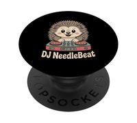 DJ NeedleBeat Cute Hedgehog Turntable Party Mix PopSockets Adhesive PopGrip