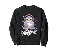 DJ Nightowl Owl DJ Headphones Turntable Night Music EDM Sweatshirt