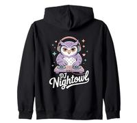 DJ Nightowl Owl DJ Headphones Turntable Night Music EDM Zip Hoodie
