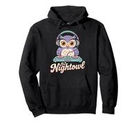 DJ Nightowl Owl DJ Headphones Turntable Nightlife Vibes Pullover Hoodie