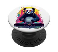 DJ Panda Retro Pop Art Style PopSockets Adhesive PopGrip