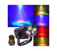 DJ Party Lights Stage Laser - Northern Light Effect RGB Sound Activated Disco Strobe Lighting with Remote Control - Music Show Projector for Indoor Bi