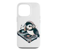 DJ Puffin Spinning Vinyl Turntable Music Bird Case for iPhone 13 Pro