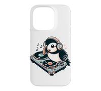 DJ Puffin Spinning Vinyl Turntable Music Bird Case for iPhone 14 Pro