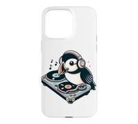 DJ Puffin Spinning Vinyl Turntable Music Bird Case for iPhone 15 Pro Max