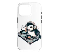 DJ Puffin Spinning Vinyl Turntable Music Bird Case for iPhone 16 Pro