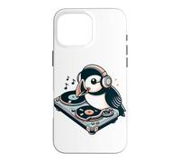 DJ Puffin Spinning Vinyl Turntable Music Bird Case for iPhone 16 Pro Max