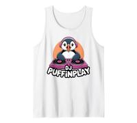 DJ Puffinplay Cartoon Puffin DJ Mixer Party Tank Top