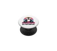 DJ Puffinplay Retro Sunset Puffin DJ Music PopSockets Adhesive PopGrip