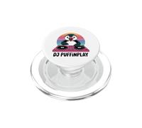 DJ Puffinplay Retro Sunset Puffin DJ Music PopSockets PopGrip for MagSafe