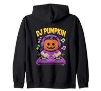 DJ Pumpkin Halloween DJ Spooky Music Vibes Zip Hoodie