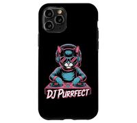 DJ Purrfect Cat DJ EDM Rave Music Turntable Vibes Case for iPhone 11 Pro